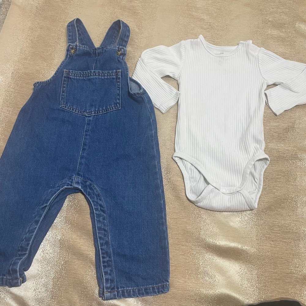 Zara Dark Blue Denim Kids Overalls